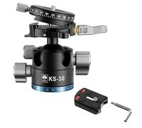 SIRUI Rótula de Bola Trípode Cabezal de Bajo Centro de Gravedad, Cabeza Esférica de Aluminio CNC Resistente, con Doble Panorama de 360° y Placa QR Tipo de 1/4", Carga Máxima 20kg - KS-30
