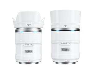 SIRUI Sniper - Juego de lentes de enfoque automático de 16 mm, 75 mm, lente de cámara APS-C gran angular F1.2 para Z8, Z9, Z5, Z6, Z7, Zfc (montaje Z, blanco)