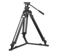 Sirui SQ75A Trípode semiprofesional de aluminio de 1 paso para broadcast + Cabeza de vídeo fluida S5X con contrapeso y fricción / cargable hasta 8 kg