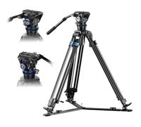 SIRUI Trípode de Video de Aluminio con Cabeza Fluida Hidráulica, Sistema Rápido, Amortiguación Continua Pan/Tilt, Altura 178 cm y Carga 8 kg, Modelo SQ75A+S5