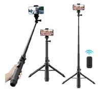 Sirui Trípode Selfie Stick, MS-01K Soporte de trípode Extensible portátil con Control Remoto Bluetooth y Soporte para teléfono Compatible con Rosca Hembra de 1/4 "