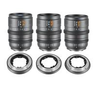 SIRUI Vision Prime 1 Objetivos Kit 24mm&35mm&50mm, E/RF/Z/L-Mount, Gris | VP-1 Objetivo de Cine de Enfoque Manual Full Frame, Apertura Rápida T1.4, Compatible con Sony E, Canon RF, Nikon Z, Leica L
