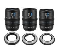 SIRUI Vision Prime 1 Objetivos Kit 24mm&35mm&50mm, E/RF/Z/L-Mount, Negro | VP-1 Objetivo de Cine de Enfoque Manual Full Frame, Apertura Rápida T1.4, Compatible con Sony E, Canon RF, Nikon Z, Leica L
