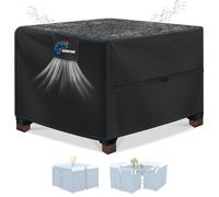 SIRUITON 150x150x74cm Funda Mesa Exterior Impermeable, Funda Muebles Exterior De Jardín con Salidas de Aire, Resistente Al Viento, Resistente a Los Rayos UV, Funda Mesa Jardin Oxford 420D