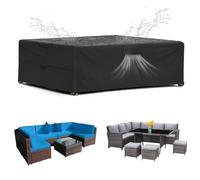 SIRUITON cubierta de muebles de patio, Funda para Muebles De Jardín, Impermeable, Resistente Al Viento, Resistente a Los Rayos UV, Cubierta De Muebles Oxford 420D para Mesa Y Sillas (213x132x74cm)