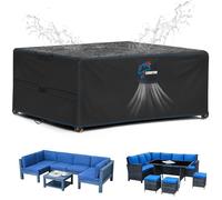 SIRUITON Funda para muebles de jardín de 200 x 100 x 74 cm, cubierta de mesa de jardín con ventilación impermeable, resistente al viento, anti-UV, tela Oxford 420D resistente, rectangular, color negro