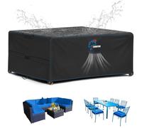 SIRUITON - Fundas para muebles de jardín de 242 x 125 x 90 cm con ventilación, impermeables, resistentes al viento, tela Oxford 420D de alta resistencia, funda grande para conjunto de patio, funda