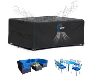 SIRUITON - Fundas para muebles de jardín de 242 x 125 x 90 cm con ventilación, impermeables, resistentes al viento, tela Oxford 420D de alta resistencia, funda grande para conjunto de patio, funda