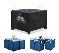 SIRUITON Fundas para muebles de jardín de 90 x 90 x 90 cm con ventilación de aire, impermeable, resistente al viento, tela Oxford 420D resistente a desgarros, funda grande para patio, cubierta de mesa