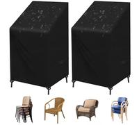 SIRUITON Fundas para Sillas Protectora para sillas de jardín y balcón Sillas contra la Intemperie Resistente al Agua, Protección UV 120 x 65 x 65/80 cm (2 Pcs)