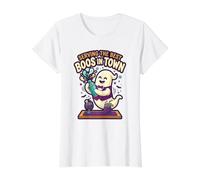 Sirviendo los Mejores abucheos en Halloween Humor G Fantasmal Buen Tiempo Camiseta gráfica económica, Mujer, Blanco, XL