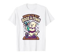 Sirviendo los Mejores abucheos en Halloween Humor G Fantasmal Buen Tiempo Camiseta gráfica económica, Hombre, Blanco, XL