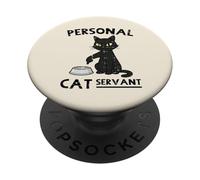 Sirviente Personal de Gatos, Gracioso Pelo, mamá, papá, Mascota, Hombre, Mujer y niño PopSockets PopGrip Adhesivo