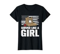 Sirvió como una niña Orgullosa veterana Soldado de la Bandera de Estados Unidos Camiseta