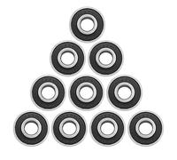 Sirxlevcy 10 Piezas 608- Longboard Rodamiento Integrado Rodamiento de Rueda de Patineta Rodamiento de PatíN de Ruedas en LíNea 8X22X12.6Mm, Negro