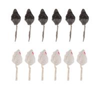 Sirxlevcy 12 Piezas Falso Juguetes para Mascotas los Ratones de de Pelo del Suenan Ruidosamente Suave Piel de Conejo Real Suena un Juguete de Chirriante