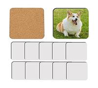 Sirxlevcy 12 Posavasos Cuadrados de SublimacióN en Posavasos de Corcho MDF en A Granel Posavasos de Corcho MDF en