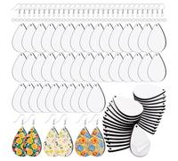 Sirxlevcy 180 Piezas en para Aretes de SublimacióN con para Aretes y Anillos de Salto en para Aretes en Forma de LáGrima de MDF Sin Terminar
