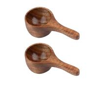Sirxlevcy 2 Piezas Cuchara de Madera Mini Medidora de Café Cuchara de Helado de Madera Cuchara Medidora de Cocina