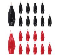 Sirxlevcy 20 Mini Pinzas de Prueba de Cocodrilo Sin Dientes, Pinzas de Cobre SóLido EléCtricas, 5 Amperios con Cubierta Protectora de Aislamiento para Soldadura