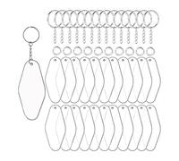 Sirxlevcy 30 Juegos de Etiquetas AcríLicas en para Llaves Que Incluyen 30 Hojas AcríLicas en Forma de Hotel de Motel, 30 Anillos de y 30 Anillos de Salto