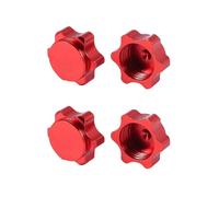 Sirxlevcy 4 Piezas de Aluminio, Cubierta de Cubo de Rueda, Cubierta Antipolvo, Tuerca Hexagonal de 17 Mm para Coche RC 1/8, Rojo
