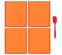 Sirxlevcy 4 Uds. de Hojas Deshidratadoras de Silicona, Alfombrillas Deshidratadoras con Borde para Frutas, Frutas LíQuidas, Carne, Hierbas con Raspador