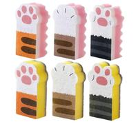 Sirxlevcy 6 Piezas Esponja de Patas de Esponja para Lavavajillas Esponjas para Fregar Esponjas de Limpieza Tela No Tejida Reutilizable