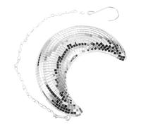 Sirxlevcy Bola de Discoteca con Forma de Luna, Bola de Espejo Colgante con Barra de Cadena, Ktv, DJ Club, Escenario, Fiesta de CumpleañOs, DecoracióN de Bola de Discoteca