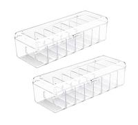 Sirxlevcy Caja de Almacenamiento de Tarjetas Comerciales 2 Uds, Caja de Almacenamiento Tarjetas de PláStico, Estuche para Tarjetas Comerciales con Divisores ExtraíBles, para Tarjeta EstáNdar