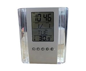 Sirxlevcy Calendario Perpetuo BolíGrafo Reloj BolíGrafo ElectróNico Cilindro Reloj Despertador ElectróNico