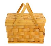 Sirxlevcy Cesta de Picnic Estilo FrancéS Cestas de Pan Senderismo Caja de Almacenamiento Pastel DecoracióN de Mesa FotografíA Cesta de Comida de Mano -Color de Madera