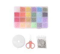 Sirxlevcy Cuentas de Semillas para Pulseras, 24 Colores Cuentas de Vidrio PequeñAs de 3 Mm de Colores para Pulseras FabricacióN de Joyas Manualidades 12000 Piezas