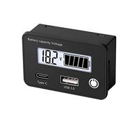 Sirxlevcy DC8-30V USB Tipo-C Indicador de Capacidad de BateríA de Litio de Plomo y áCido Probador de Voltaje de VoltíMetro Digital para AutomóVil, Pantalla