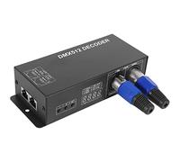 Sirxlevcy Decodificador De Pantalla Digital 512, Controlador De Atenuación Controlador Dmx512 para Luz De Tira De Cinta Led Rgbw Rj45 Dc12-24V 20A (4 Canales)