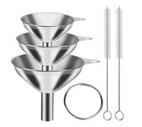 Sirxlevcy Embudos para Llenar, Juego de Mini Embudos de Cocina de Acero Inoxidable de 3 Piezas, Embudos para Transferir LíQuidos de Aceites Esenciales