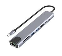 Sirxlevcy Hub USB-C con Ethernet, 4K HD, USB 3.0, Lector de Tarjetas SD, Carga PD de 87 W, Transferencia de Datos de Alta Velocidad para, MacOS