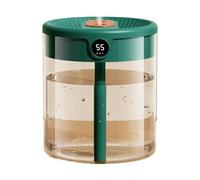 Sirxlevcy Humidificador de Aire H2O 2L de Capacidad Doble Boquilla con Pantalla LCD de Humedad Difusor de Aceite USB PortáTil, Verde