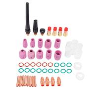 Sirxlevcy Kit de Accesorios de Antorcha de Soldadura TIG de 55 Piezas Boquilla de AlúMina Lente de Gas Rechoncho Kit de 10 Vasos para TIG -17/18/26