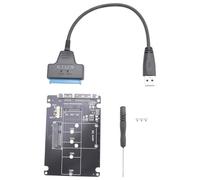 Sirxlevcy M.2 NGFF MSATA una USB 3.0 Adaptador Convertidor Lector Tarjeta con Cable Unidad Flash PortáTil Soporta SSD