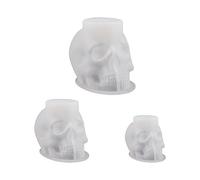 Sirxlevcy Molde de Resina de Calavera, 3 Piezas de Molde de Silicona de Calavera 3D para Molde de Vela de Calavera de Resina, Molde para Hacer Velas Hecho A Mano, Molde para Manualidades DIY