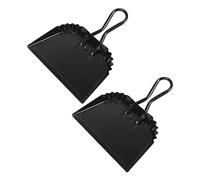 Sirxlevcy Paquete de 2 Recogedores de Metal Negro, Recogedor de 12 Pulgadas para Interior, Exterior, Chimenea, Uso Industrial y Comercial