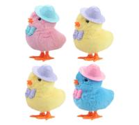 Sirxlevcy Paquete de 4 Juguetes de Peluche Que Saltan de Pascua para Niños Pequeños, Saltando para el Pollo de Pascua con Sombrero