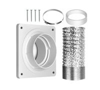 Sirxlevcy Placa de Pared de Ventilación para Secadora con Manguera (4 Pulgadas, 8 Pies), Kit de Conector de Ventilación para Secadora con Bloqueo Giratorio, para Secadora de 4 Pulgadas B