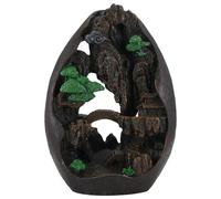 Sirxlevcy Quemador de Incienso con Reflujo de Agua Que Fluye y MontañAs Elevadas, Soporte para Varillas de Incienso de Cascada de Humo, 20 Piezas de Conos de Incienso