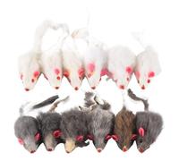 Sirxlevcy Ratones de Piel de Conejo Real Juguetes para Gatos Juguetes para Mascotas Juguetes para NiñOs Paquete de 12