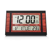 Sirxlevcy Reloj de Pared Digital LCD Gran NúMero Tiempo Temperatura Calendario Alarma Mesa Escritorio Reloj DiseñO Moderno Oficina Hogar Negro