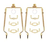 Sirxlevcy Soporte de Arpa de Pantalla de LáMpara de 7 Pulgadas Kit de Arpa de LáMpara Ajustable E14,E26,E27 Adaptador de Base de Luz de Cuerno Dorado Soporte de Pantalla