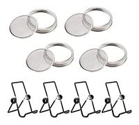 Sirxlevcy Tapa de GerminacióN, Accesorios del Kit de GerminacióN de Tarro, Tapa de Tarro de GerminacióN de Acero Inoxidable, Kit de GerminacióN para Tarros de Boca de 86 Mm