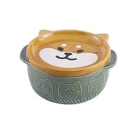 Sirxlevcy Tazones de Fideos de Perro de CeráMica Japonesa de con Tapas Animal Sopa Ensalada Frutero Cocina Vajilla A
